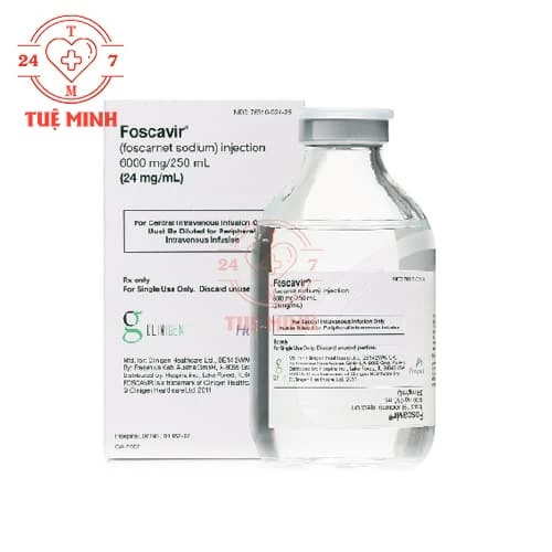 Foscavir 6000mg/250ml Clinigen - Thuốc điều trị viêm võng mạc do CMV ở bệnh nhân AIDS